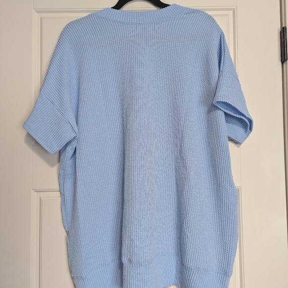 NWOT Ribbed Baby Blue Tunic, Magic Fit Brand Size S/M - Picture 2 of 4